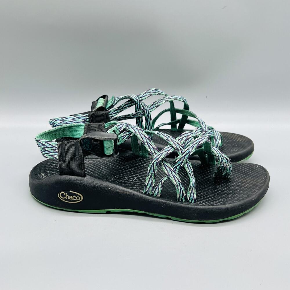 Chaco Sandals Womens 8 Green Synthetic Strappy Adjustable Hiking‎ Outdoor Shoes